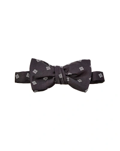 Shop Givenchy Black Logo Silk Bow Tie