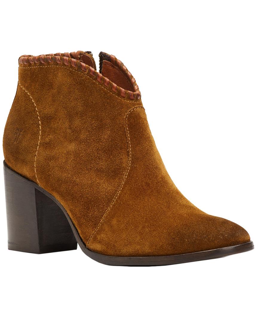 frye nora whipstitch suede bootie
