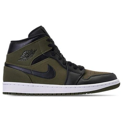 Shop Nike Men's Air Jordan 1 Mid Retro Basketball Shoes, Green