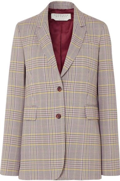 Shop Gabriela Hearst Sophie Plaid Wool-blend Blazer In Gray