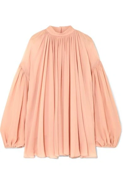 Shop Stella Mccartney Silk-georgette Top In Blush