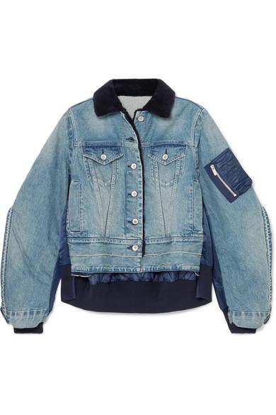 sacai denim bomber jacket