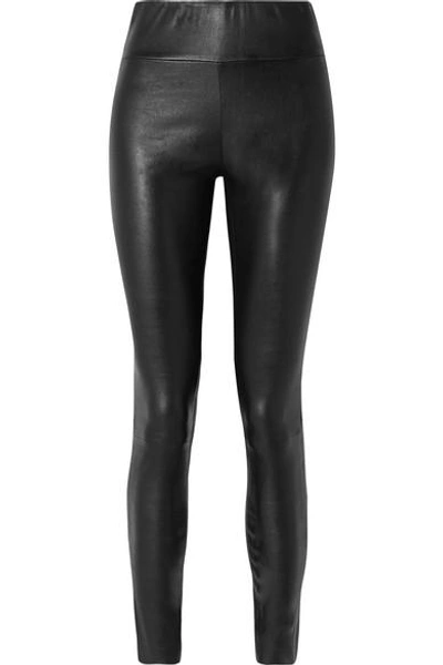 Shop Sprwmn Stretch-leather Leggings In Black