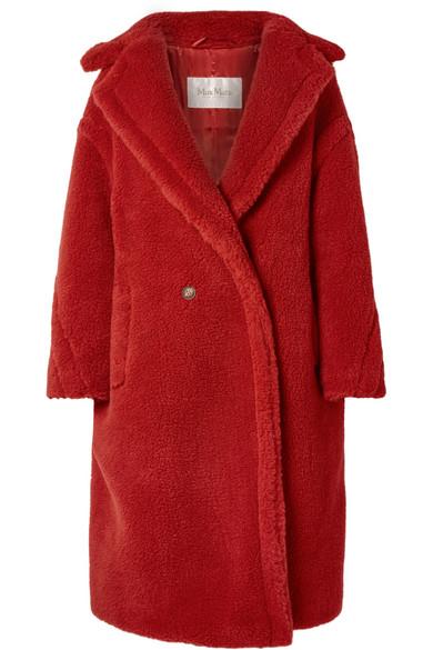 Max Mara Teddy Bear Camel Hair And Silk-blend Coat In Red | ModeSens