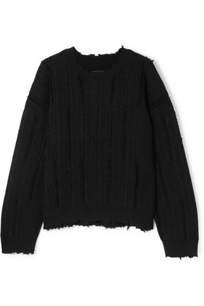 Shop Rta Emmet Distressed Ribbed-knit Sweater