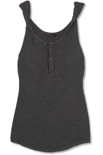 Shop The Range Twisted Waffle-knit Tank In Gray
