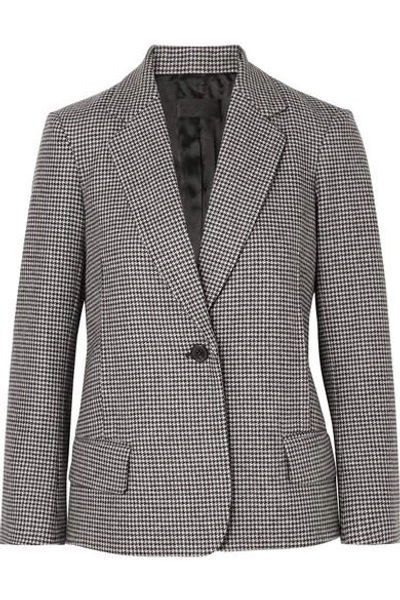 Shop Nili Lotan Humphrey Houndstooth Wool-blend Blazer In Gray