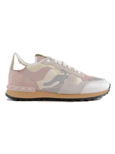 Shop Valentino Camouflage Sneakers In H7m L.ivory/w.rose/p.grey