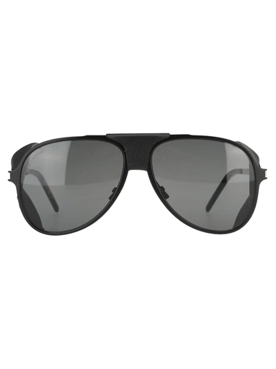 Shop Saint Laurent Eyewear - Aviator Sunglasses In Black