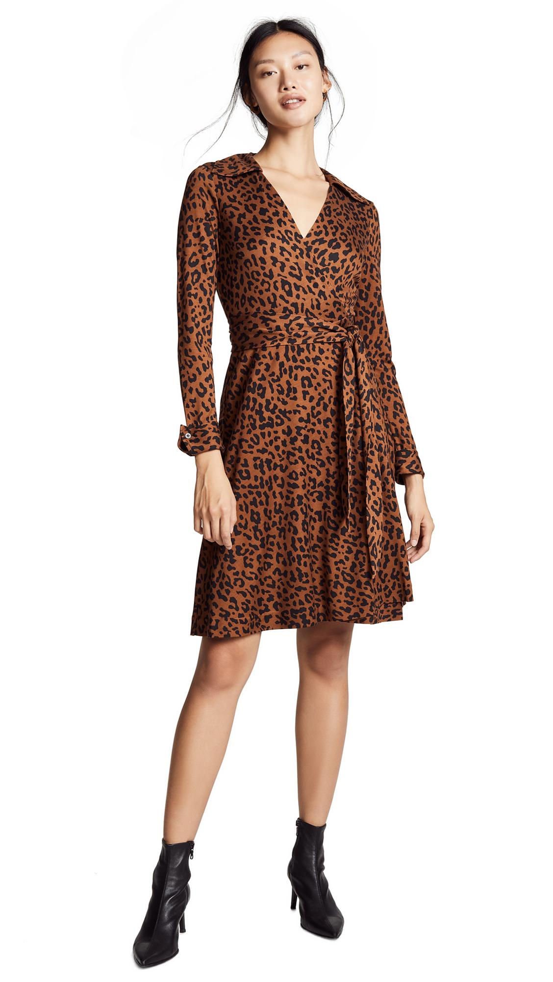dvf collared wrap dress