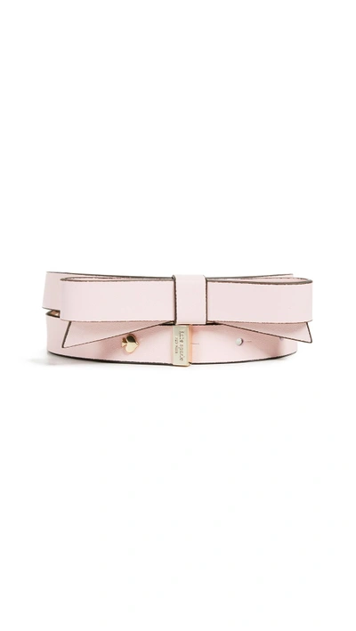 Shop Kate Spade Smooth Bow Belt In Pink