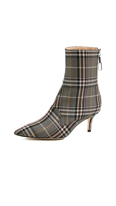Shop Monse Lock Booties In Plaid Charcoal