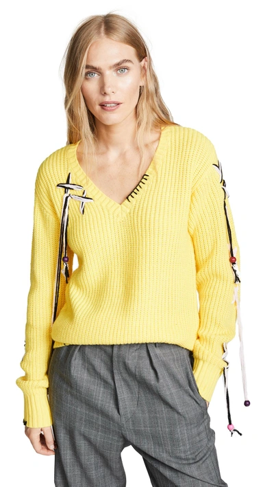 Shop Zayan The Label Paige Sweater In Yellow