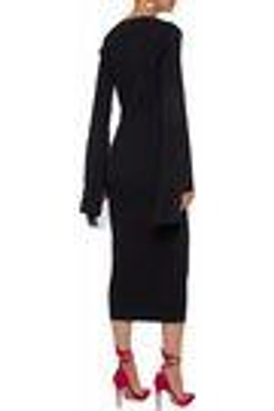 Shop Solace London Woman Mila Stretch-knit Midi Dress Black