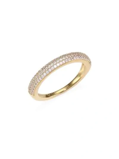 Shop Adriana Orsini Women's 18k Yellow Goldplated Sterling Silver Thin Pavé Band