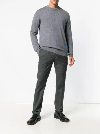 Shop Calvin Klein Plain Knit Sweater - Grey