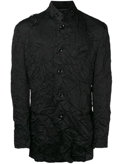 Shop Yohji Yamamoto Long-sleeved Jacket In Black