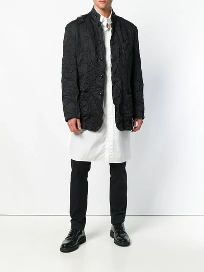Shop Yohji Yamamoto Long-sleeved Jacket In Black