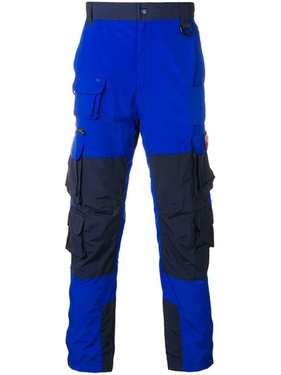 Shop Polo Ralph Lauren Hi Tech Colour-block Cargo Pants In Blue