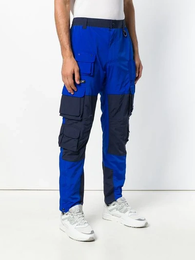 Shop Polo Ralph Lauren Hi Tech Colour-block Cargo Pants In Blue