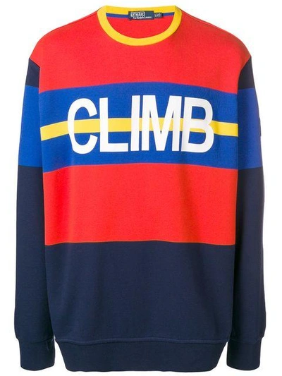 Shop Polo Ralph Lauren Hi Tech Colour-block Sweatshirt In Blue