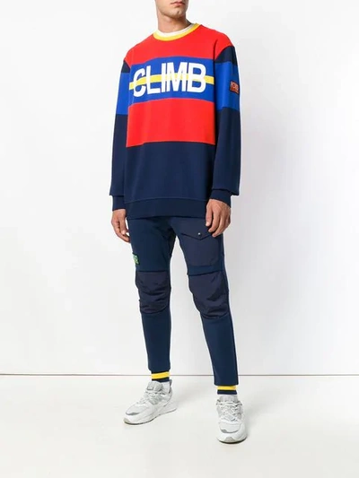 Shop Polo Ralph Lauren Hi Tech Colour-block Sweatshirt In Blue