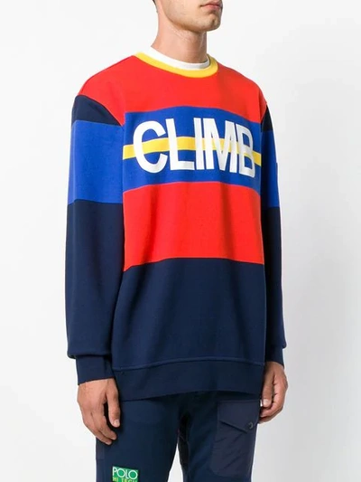 Shop Polo Ralph Lauren Hi Tech Colour-block Sweatshirt In Blue