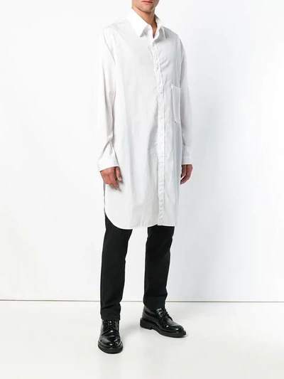 Shop Yohji Yamamoto Longline Shirt In White