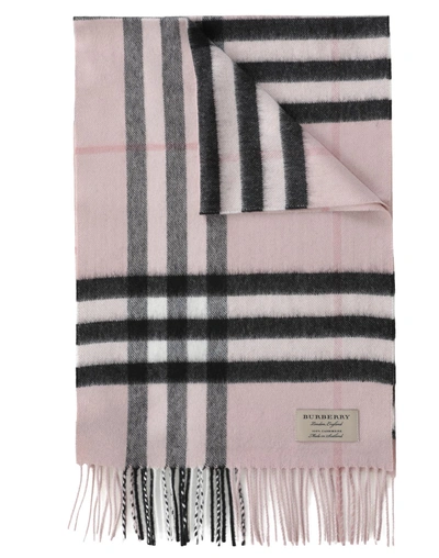 Shop Burberry Giant Icon Scarf In Ash Rose