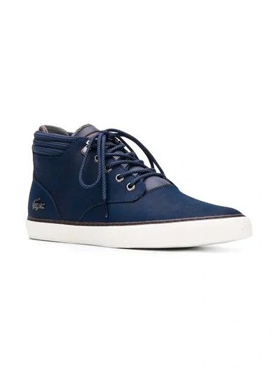 Shop Lacoste Lace-up Boots In Blue