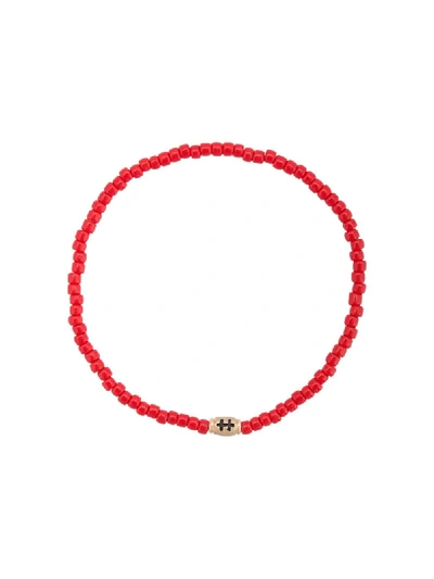 Shop Luis Morais Small Cross Of Loraine Barrel Bracelet - Red