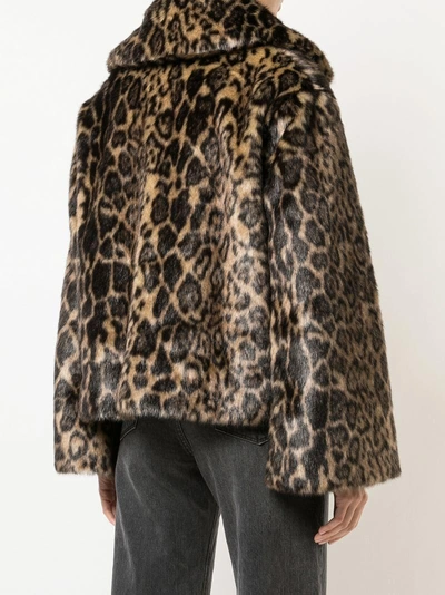Shop Nili Lotan Leopard Print Fur Jacket - Brown