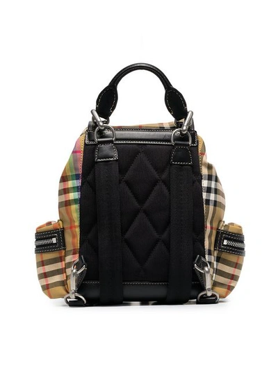 leather vintage check rucksack