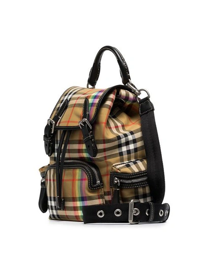 Shop Burberry Vintage Check And Rainbow Rucksack In Neutrals