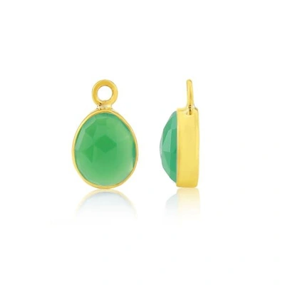 Auree Jewellery Manhattan Gold And Chrysoprase Interchangeable Gemstone Earrings