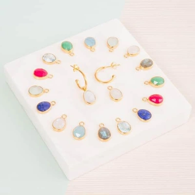 Auree Jewellery Manhattan Gold And Chrysoprase Interchangeable Gemstone Earrings