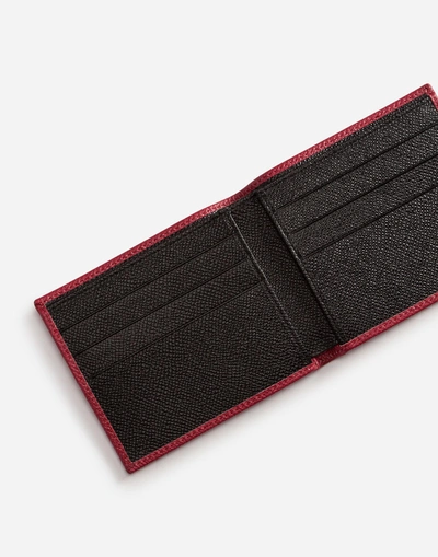 Shop Dolce & Gabbana Printed Dauphine Calfskin Wallet In Red