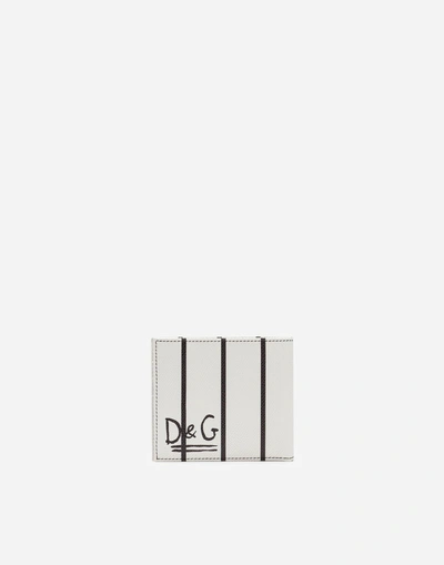 Shop Dolce & Gabbana Printed Dauphine Calfskin Wallet In White