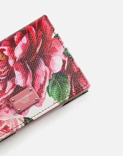 Shop Dolce & Gabbana Printed Dauphine Calfskin Card Holder In Floral Print
