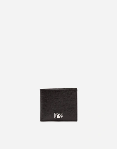 Shop Dolce & Gabbana Dauphine Calfskin Wallet In Black