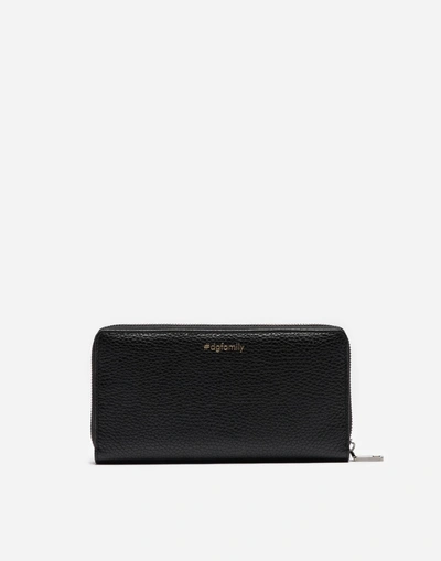 Shop Dolce & Gabbana Zip-around Wallet With Patches Of The Designers In Black