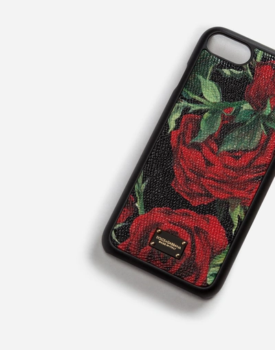 Shop Dolce & Gabbana Iphone 7/8 Cover In Printed Dauphine Calfskin Detail In Floral Print