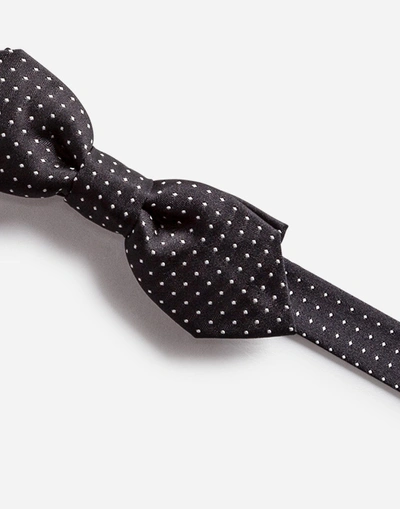 Shop Dolce & Gabbana Bow Tie In Jacquard In Black