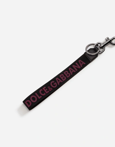 Shop Dolce & Gabbana Band Key Ring With Logo In Black