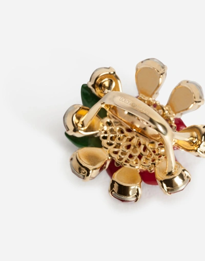 Shop Dolce & Gabbana Ring With Rose In Red