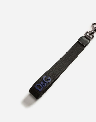Shop Dolce & Gabbana Band Key Ring With Logo In Black