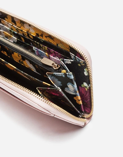 Shop Dolce & Gabbana Zip-around Leather Wallet In Pink