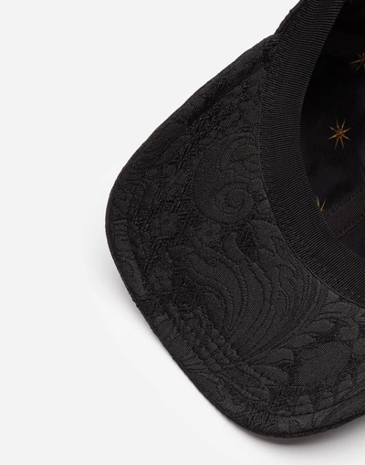 Shop Dolce & Gabbana Baseball Cap In Brocade With Patch In Black