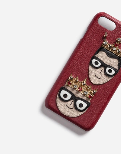 Shop Dolce & Gabbana Iphone 7 Cover With Patches Of The Designers In Red