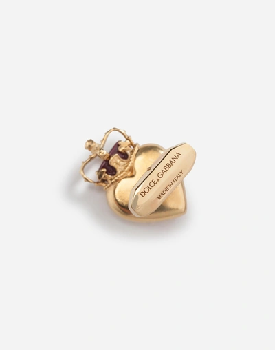 Shop Dolce & Gabbana Heart Cufflinks In Gold